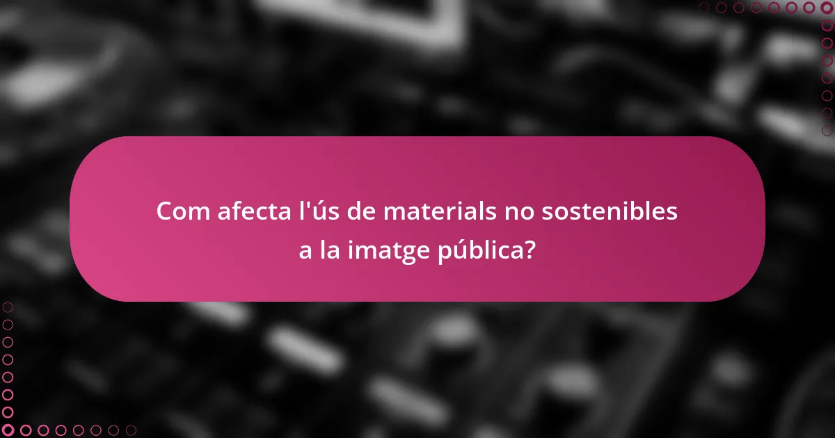 Com afecta l'ús de materials no sostenibles a la imatge pública?