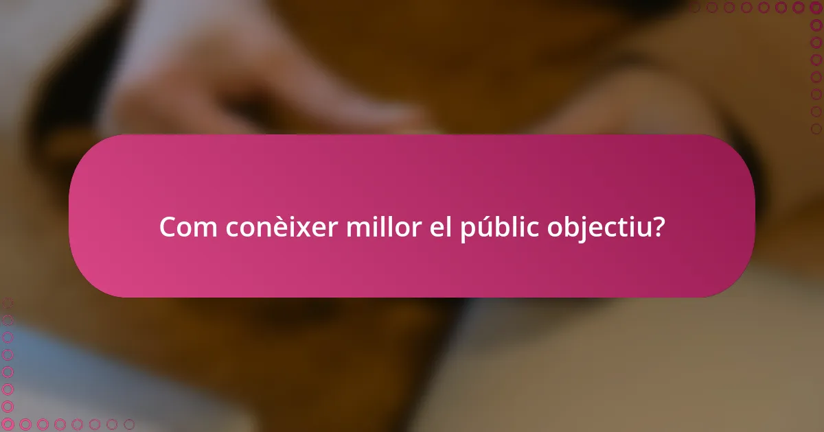 Com conèixer millor el públic objectiu?