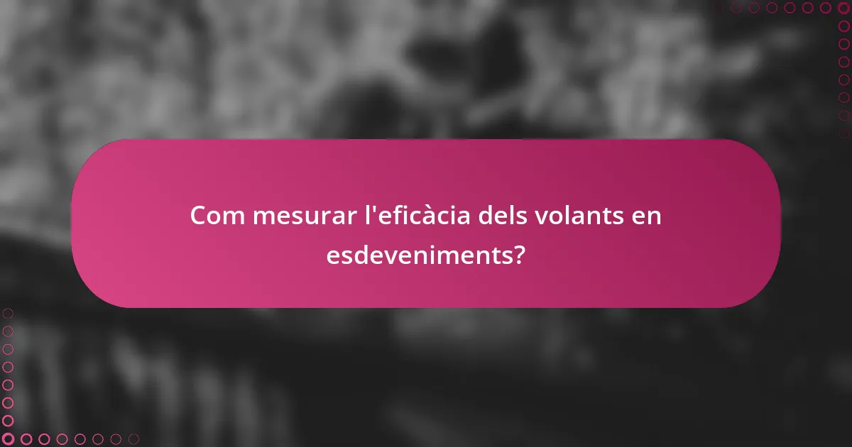 Com mesurar l'eficàcia dels volants en esdeveniments?