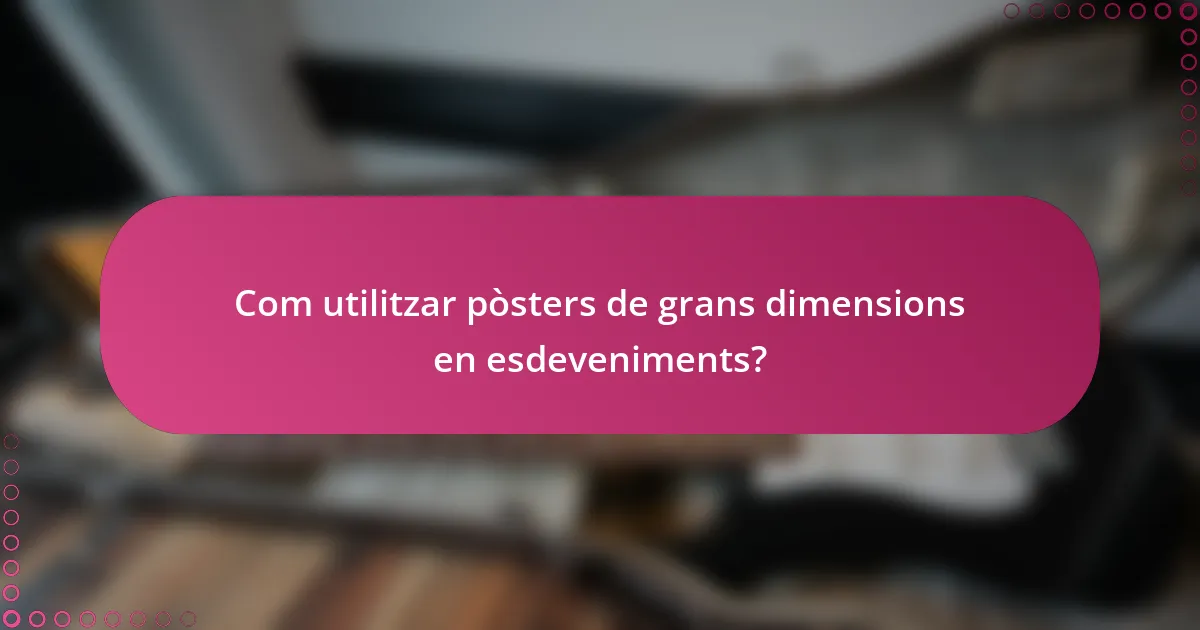 Com utilitzar pòsters de grans dimensions en esdeveniments?