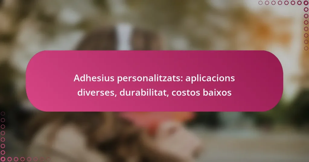 Adhesius personalitzats: aplicacions diverses, durabilitat, costos baixos