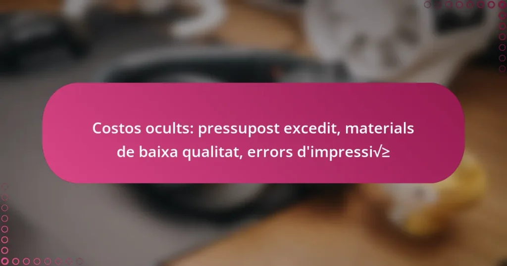 Costos ocults: pressupost excedit, materials de baixa qualitat, errors d’impressió
