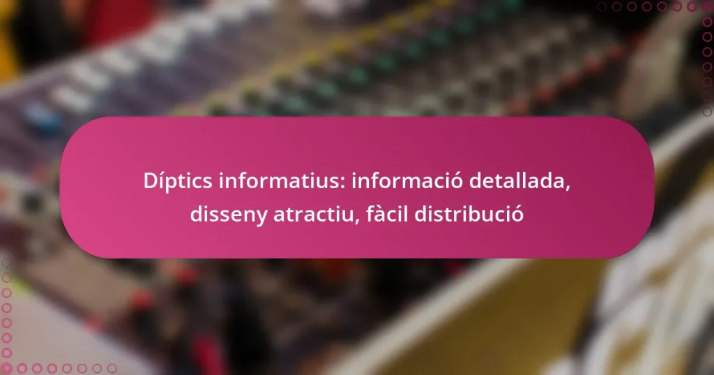 Díptics informatius: informació detallada, disseny atractiu, fàcil distribució