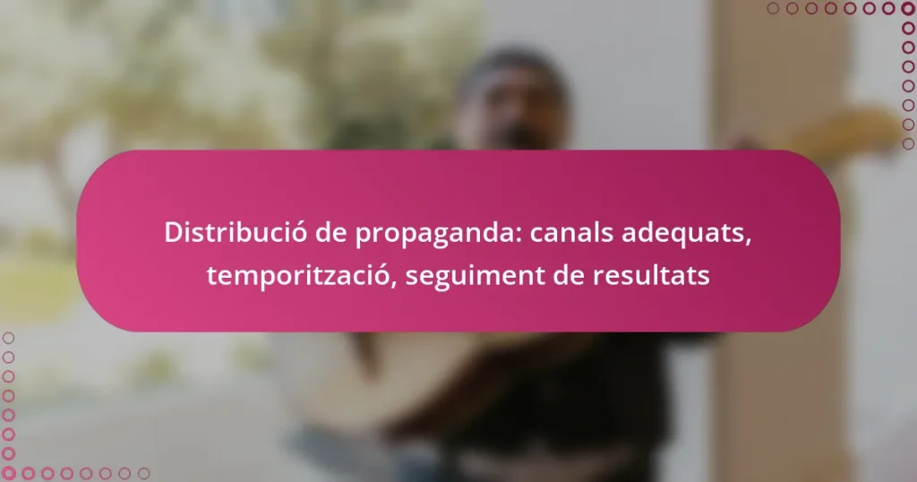 Distribució de propaganda: canals adequats, temporització, seguiment de resultats