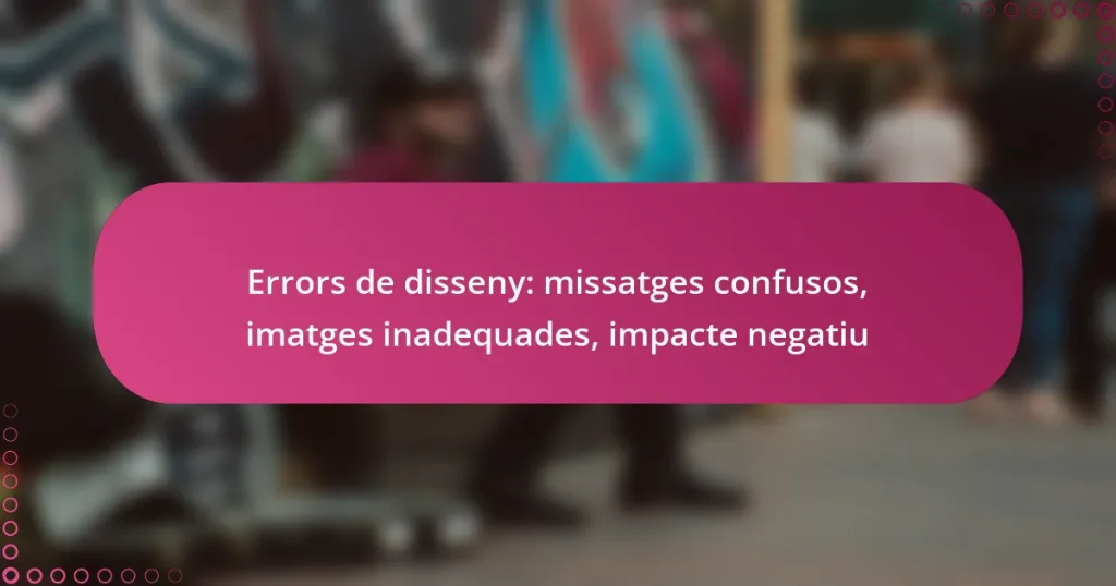 Errors de disseny: missatges confusos, imatges inadequades, impacte negatiu