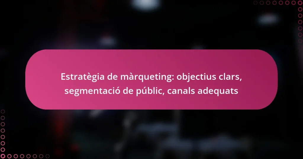 Estratègia de màrqueting: objectius clars, segmentació de públic, canals adequats