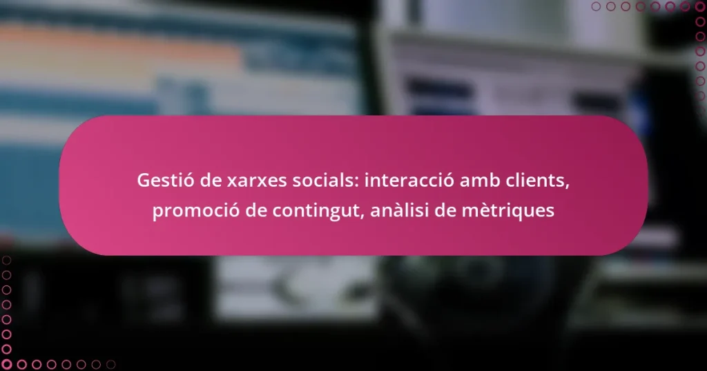 Gestió de xarxes socials: interacció amb clients, promoció de contingut, anàlisi de mètriques