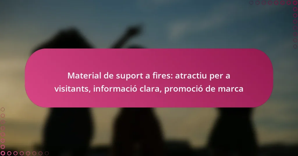 Material de suport a fires: atractiu per a visitants, informació clara, promoció de marca