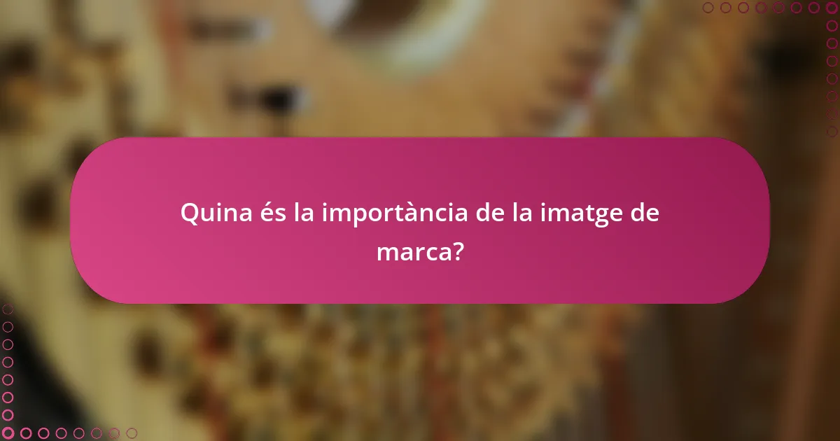 Quina és la importància de la imatge de marca?