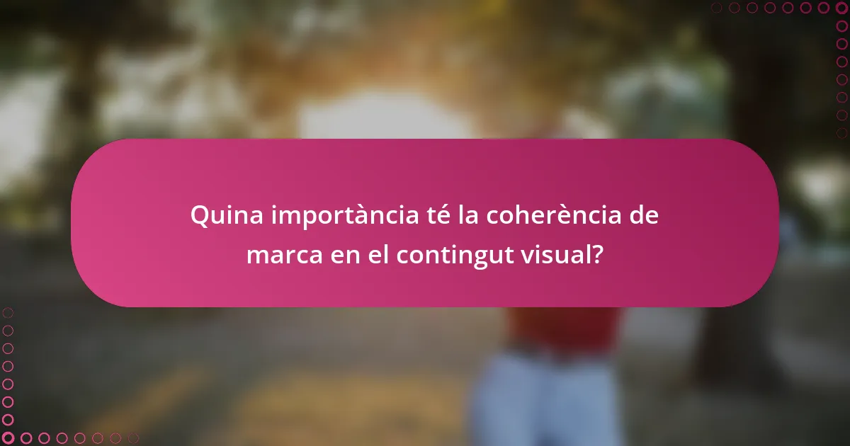 Quina importància té la coherència de marca en el contingut visual?