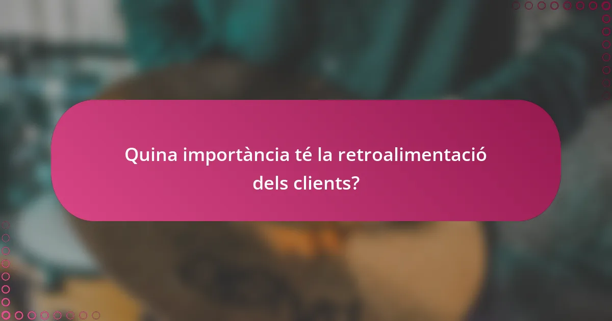 Quina importància té la retroalimentació dels clients?