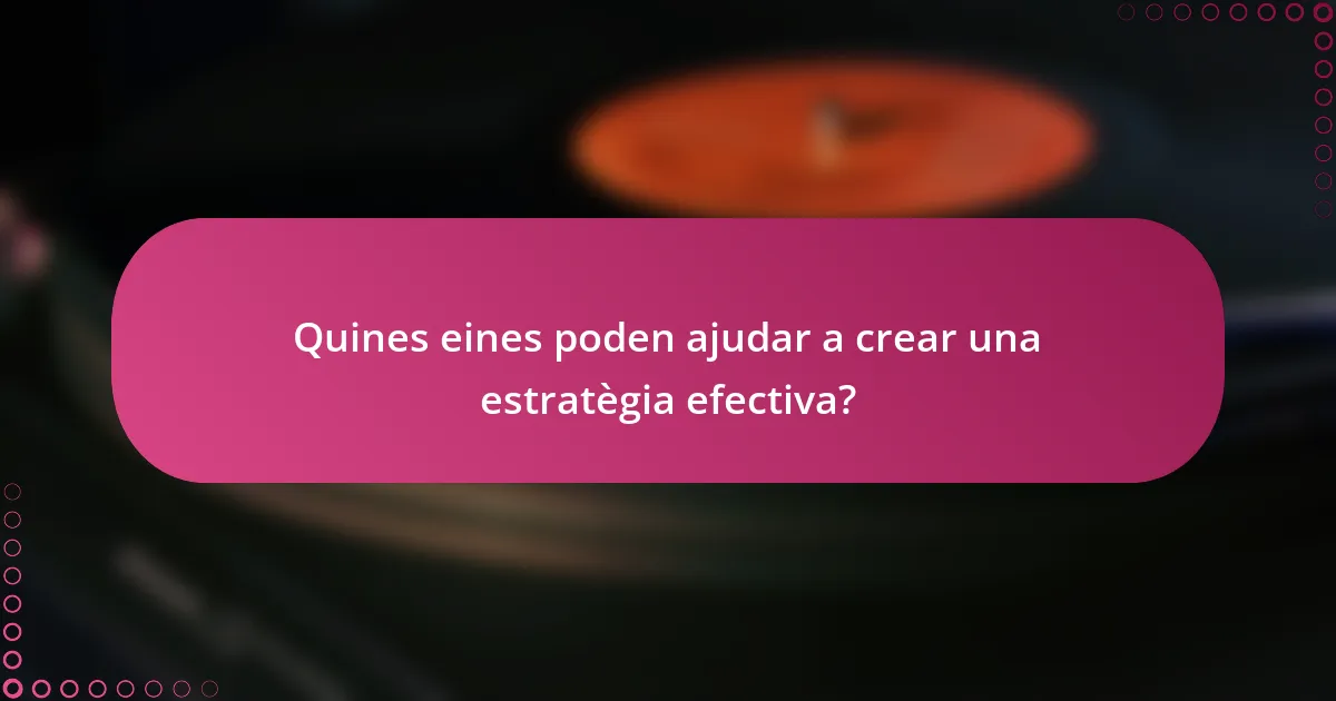 Quines eines poden ajudar a crear una estratègia efectiva?