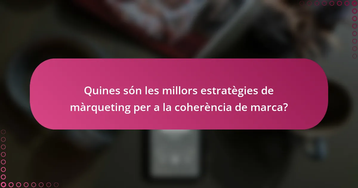 Quines són les millors estratègies de màrqueting per a la coherència de marca?