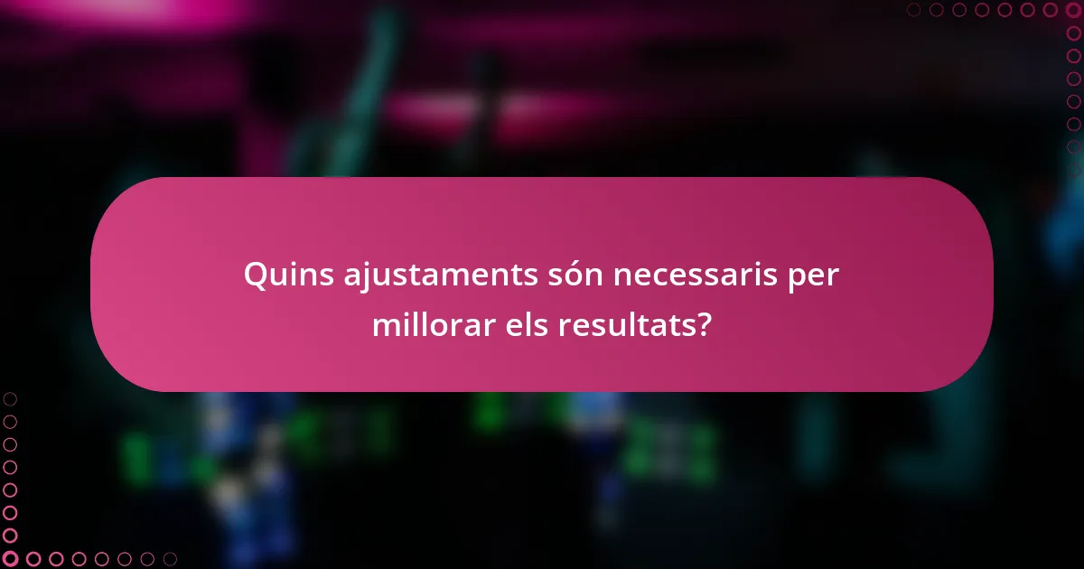 Quins ajustaments són necessaris per millorar els resultats?