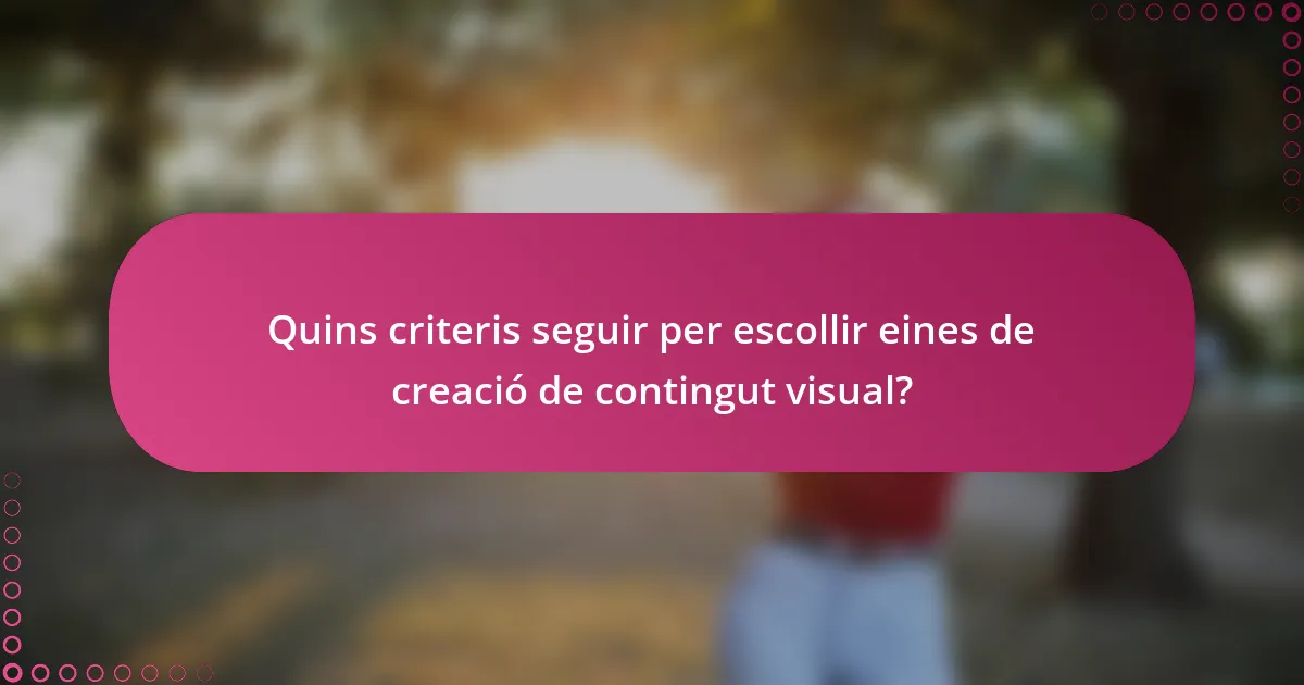Quins criteris seguir per escollir eines de creació de contingut visual?