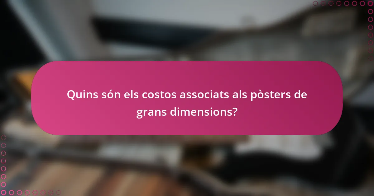 Quins són els costos associats als pòsters de grans dimensions?